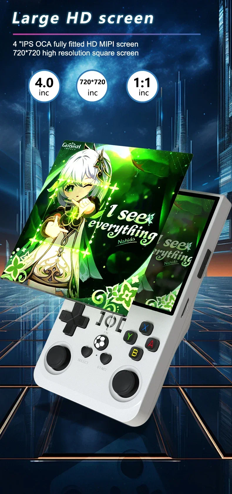 R36 Max Console Handheld Game Players 4inch IPS Screen Open Source Console Retro Pocket Video Player 64G/128G Up to 22000+ Games