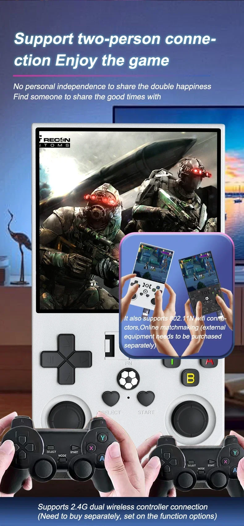 R36 Max Console Handheld Game Players 4inch IPS Screen Open Source Console Retro Pocket Video Player 64G/128G Up to 22000+ Games