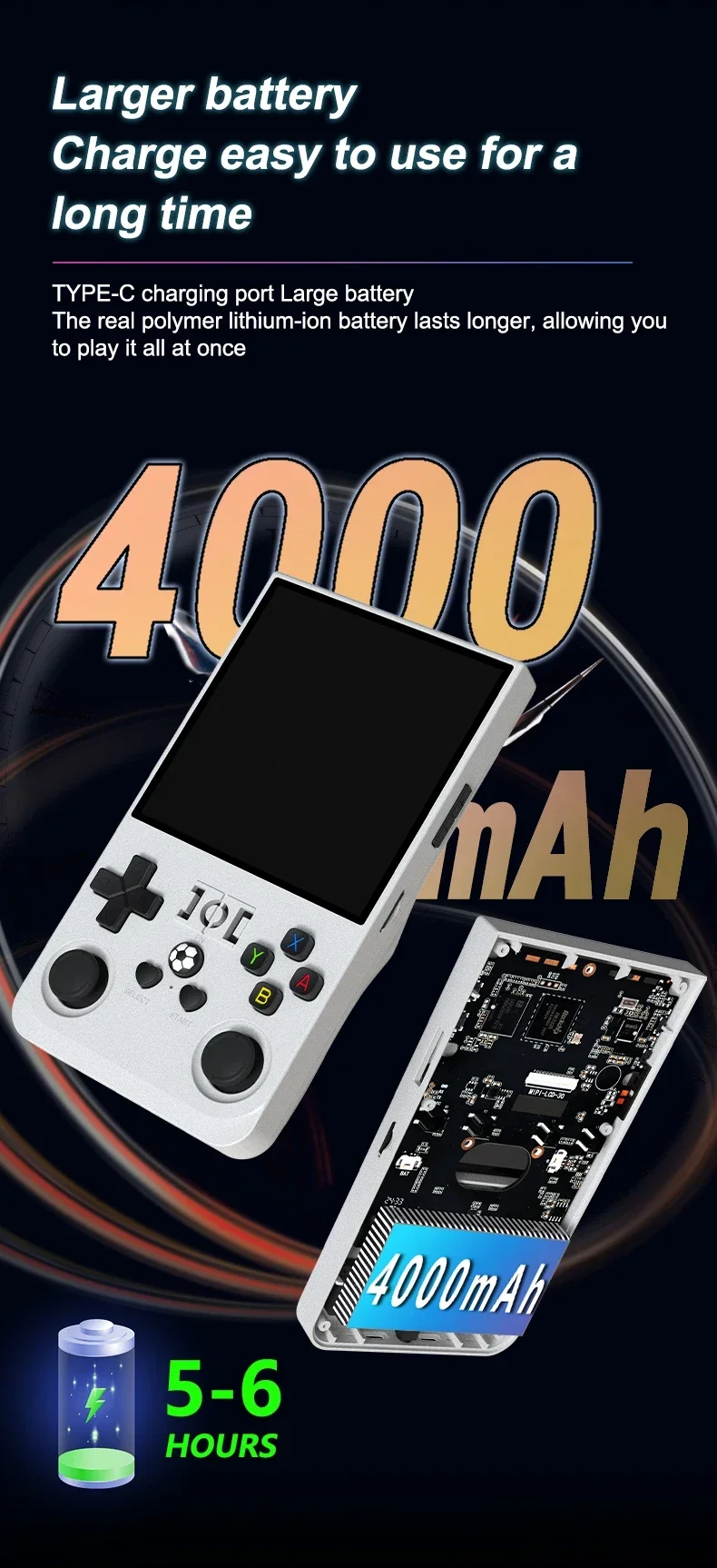 R36 Max Console Handheld Game Players 4inch IPS Screen Open Source Console Retro Pocket Video Player 64G/128G Up to 22000+ Games