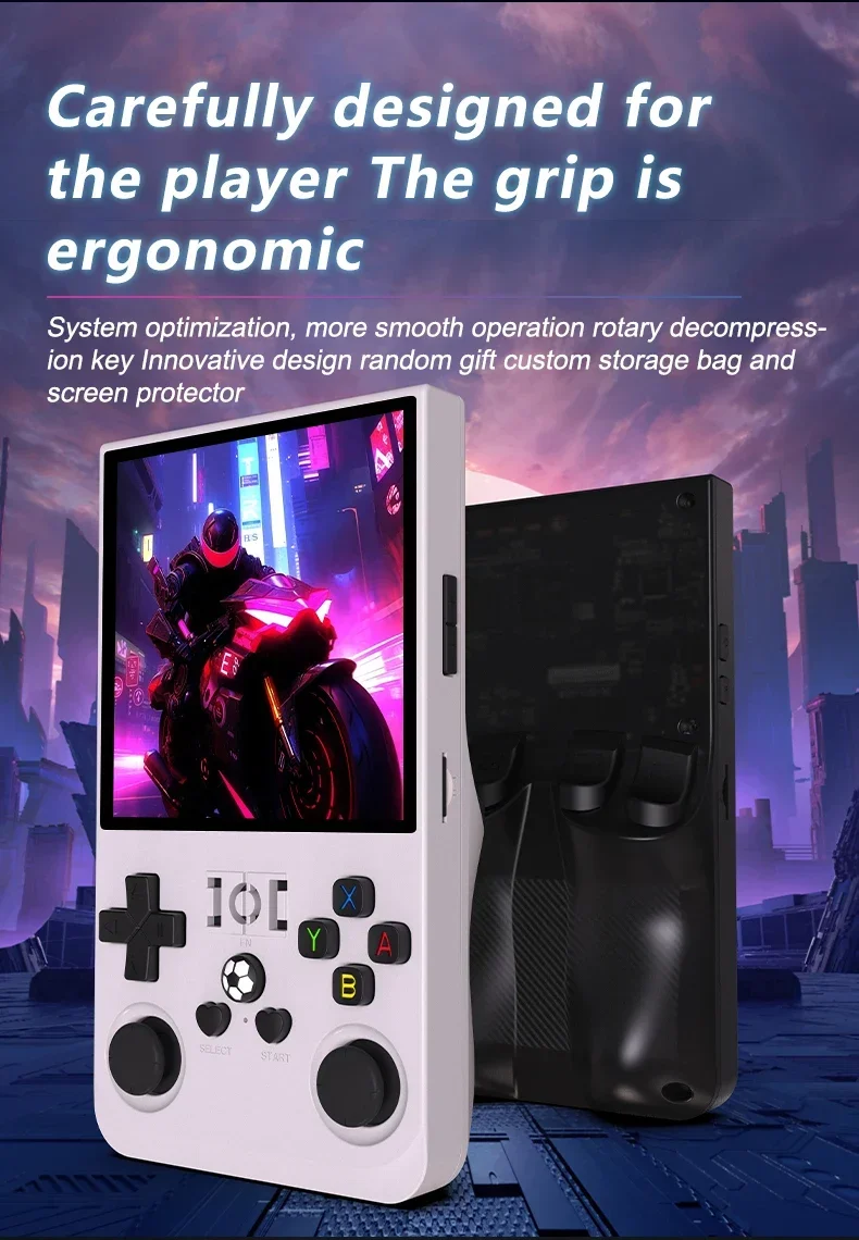 R36 Max Console Handheld Game Players 4inch IPS Screen Open Source Console Retro Pocket Video Player 64G/128G Up to 22000+ Games