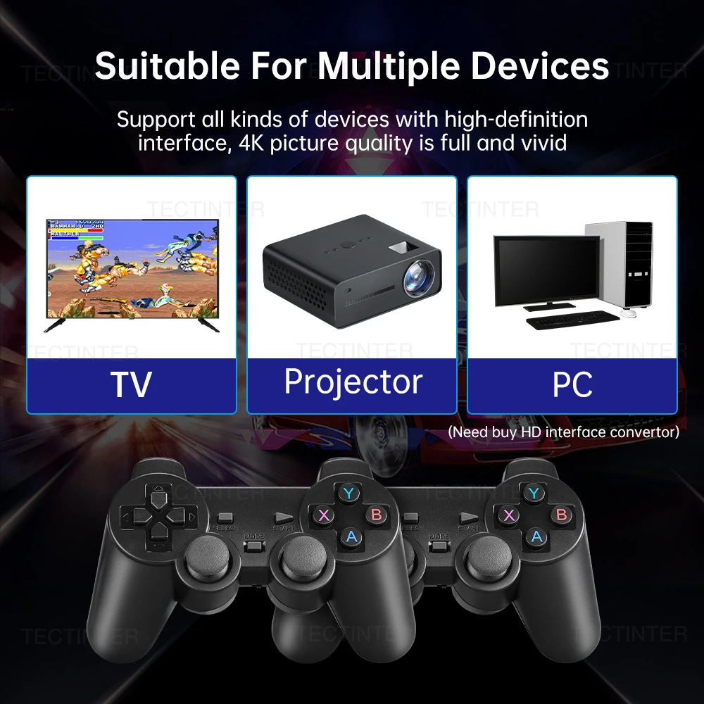 Video Game Console Built-in 20000+ Games Retro Handheld Game Player 64G 4K TV Game Stick 2.4G Wireless Controller Gamepad Video Game Console Built-in 20000+ Games Retro Handheld Game Player 64G 4K TV Game Stick 2.4G Wireless Controller Gamepad