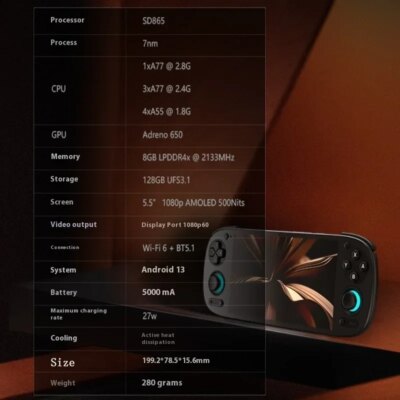 EAEY Retroid Pocket 5 Rp5 Handheld: 8GB+128GB, 5.5" OLED, Bluetooth 5.0 | Supports PSP/PS2 Games, Portable Retro Gaming Console - Image 6