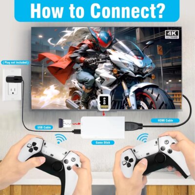 M15 4K Game Stick TV Video Game Console 64G Built-in 20000 Games Retro Handheld Game Player With Wireless Gamepad Controller - Image 2