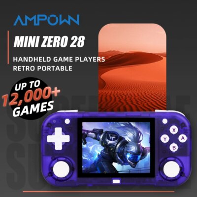 AMPOWN Mini Zero 28 Handheld Game Players Consoles 2.8 Inch IPS OCA Viewing Angle Portable Retro Video Game Android System Gift