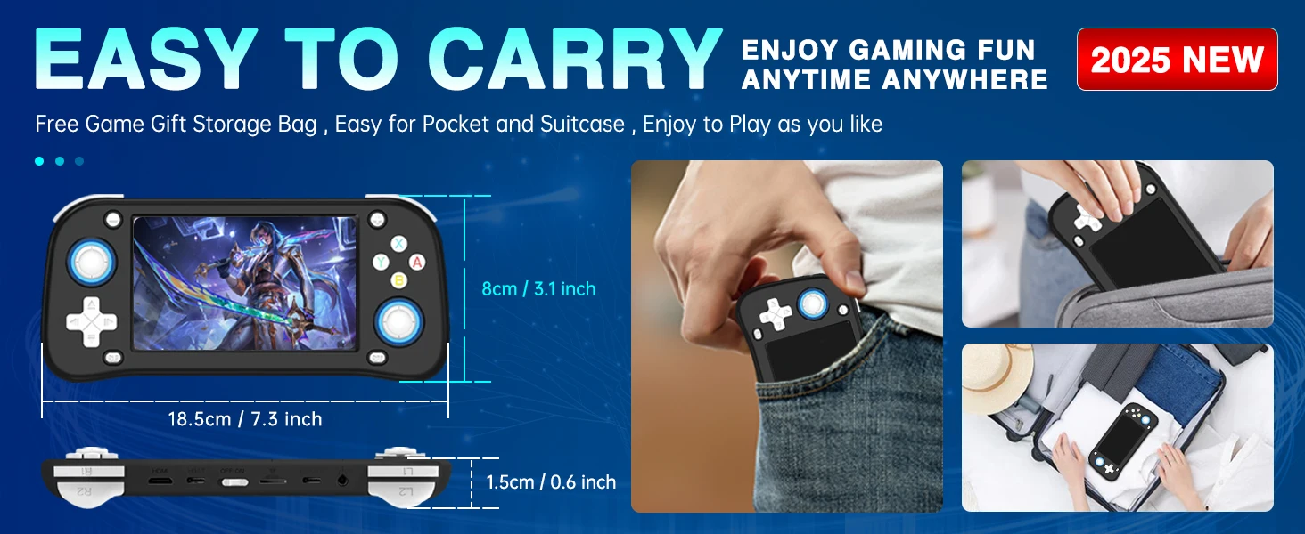 XF43 128G Handheld Video Game Console Retro Gaming Retroid Pocket 4.3 Inch IPS Screen Built-in 22000+ Classic Games 20 Emulators