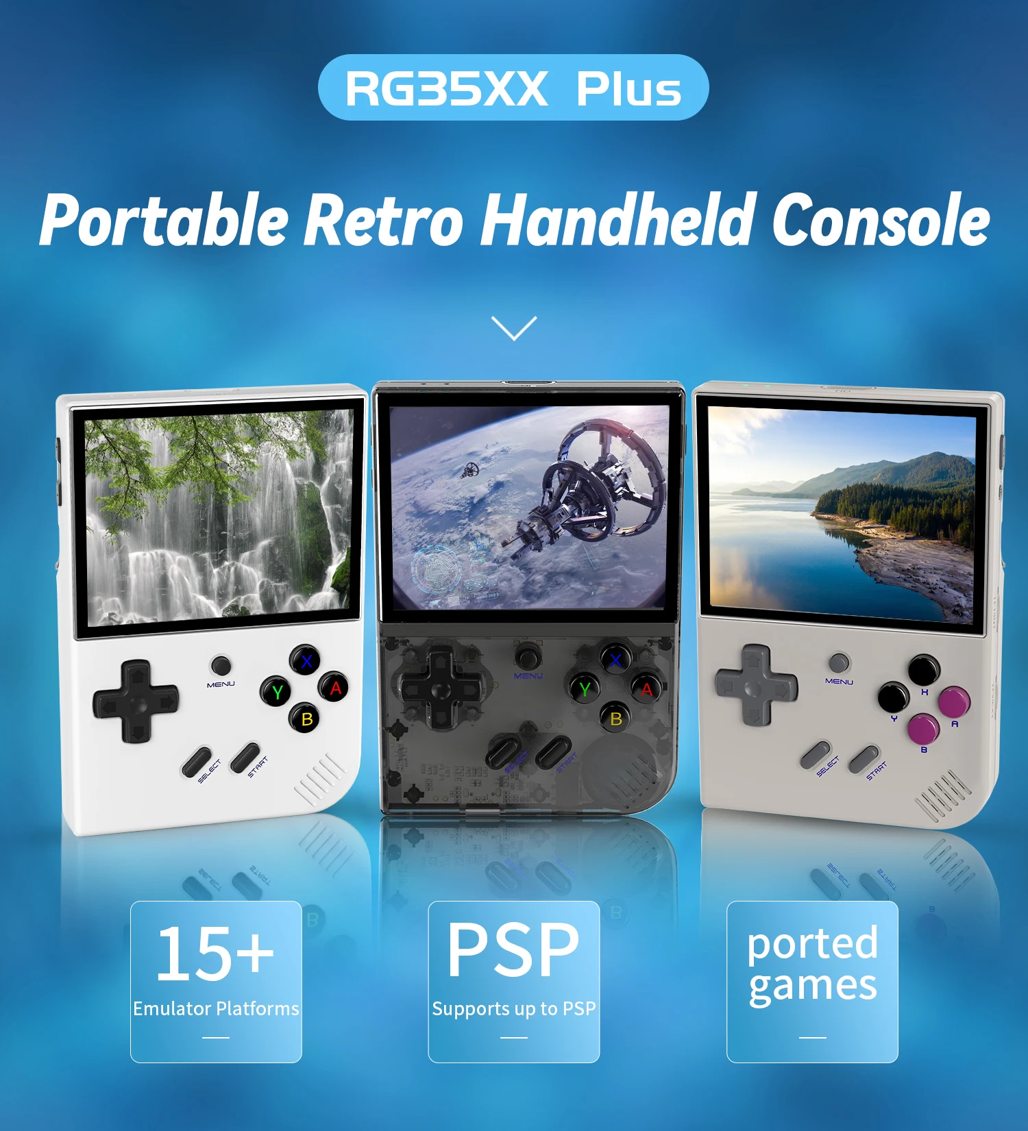ANBERNIC RG35XX Plus/RG35XX Retro Handheld Game Console 3.5″ IPS Screen Linux Portable Video Game Player Support HD-M-I TV Outpu