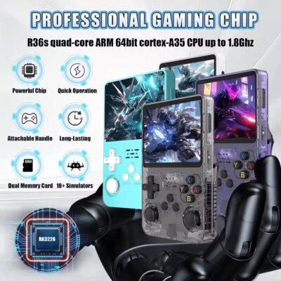 R36S Retro Handheld Video Game Console 3.5 Inch IPS Screen Storage 20000 Game Library Arkos Linux System Portable Pocket Player - Image 4