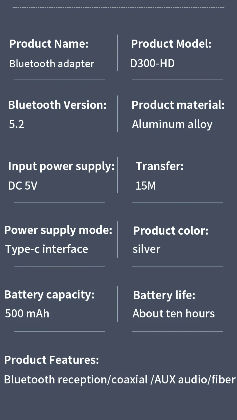 Qualcomm APTX-HD Bluetooth 5.2 Audio Receiver Hifi Stereo Music CD-Quality Sound 3.5mm AUX Coaxial Optical Fiber Wirelss Adapter Qualcomm APTX-HD Bluetooth 5.2 Audio Receiver Hifi Stereo Music CD-Quality Sound 3.5mm AUX Coaxial Optical Fiber Wirelss Adapter