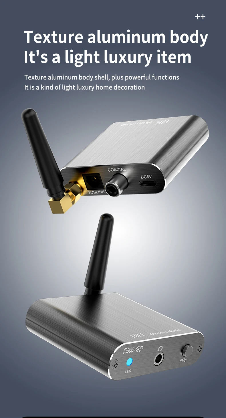 Qualcomm APTX-HD Bluetooth 5.2 Audio Receiver Hifi Stereo Music CD-Quality Sound 3.5mm AUX Coaxial Optical Fiber Wirelss Adapter Qualcomm APTX-HD Bluetooth 5.2 Audio Receiver Hifi Stereo Music CD-Quality Sound 3.5mm AUX Coaxial Optical Fiber Wirelss Adapter