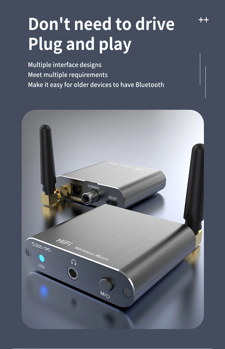 Qualcomm APTX-HD Bluetooth 5.2 Audio Receiver Hifi Stereo Music CD-Quality Sound 3.5mm AUX Coaxial Optical Fiber Wirelss Adapter Qualcomm APTX-HD Bluetooth 5.2 Audio Receiver Hifi Stereo Music CD-Quality Sound 3.5mm AUX Coaxial Optical Fiber Wirelss Adapter