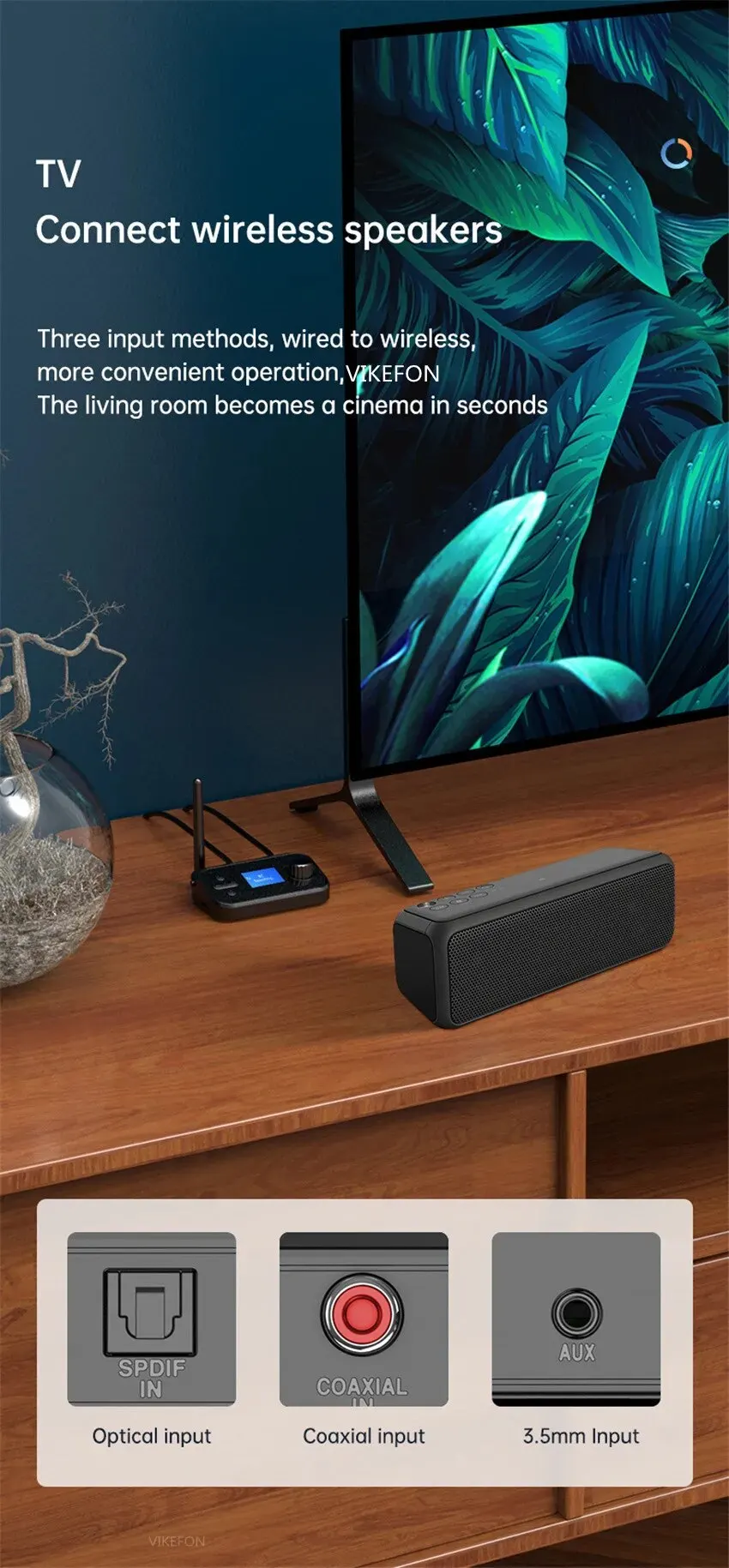 Bluetooth Audio Transmitter Receiver 3.5mm AUX Optical Coaxial Stereo Wireless Adapter DAC Converter For TV PC Car Kit Headphone
