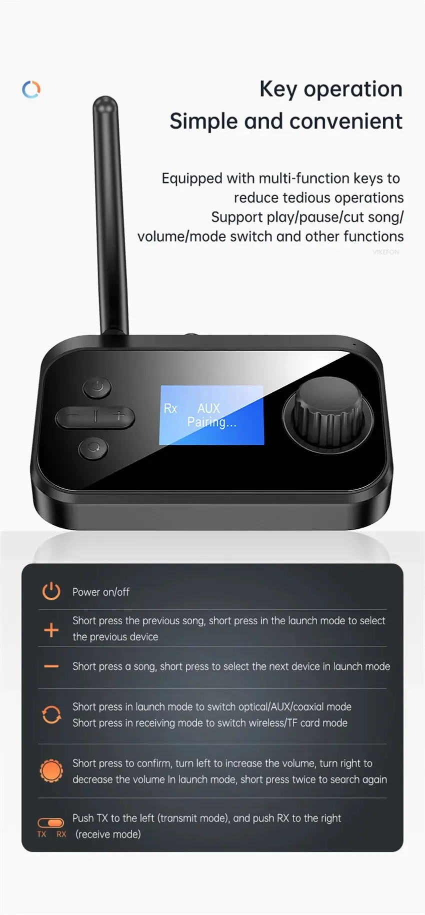 Bluetooth Audio Transmitter Receiver 3.5mm AUX Optical Coaxial Stereo Wireless Adapter DAC Converter For TV PC Car Kit Headphone