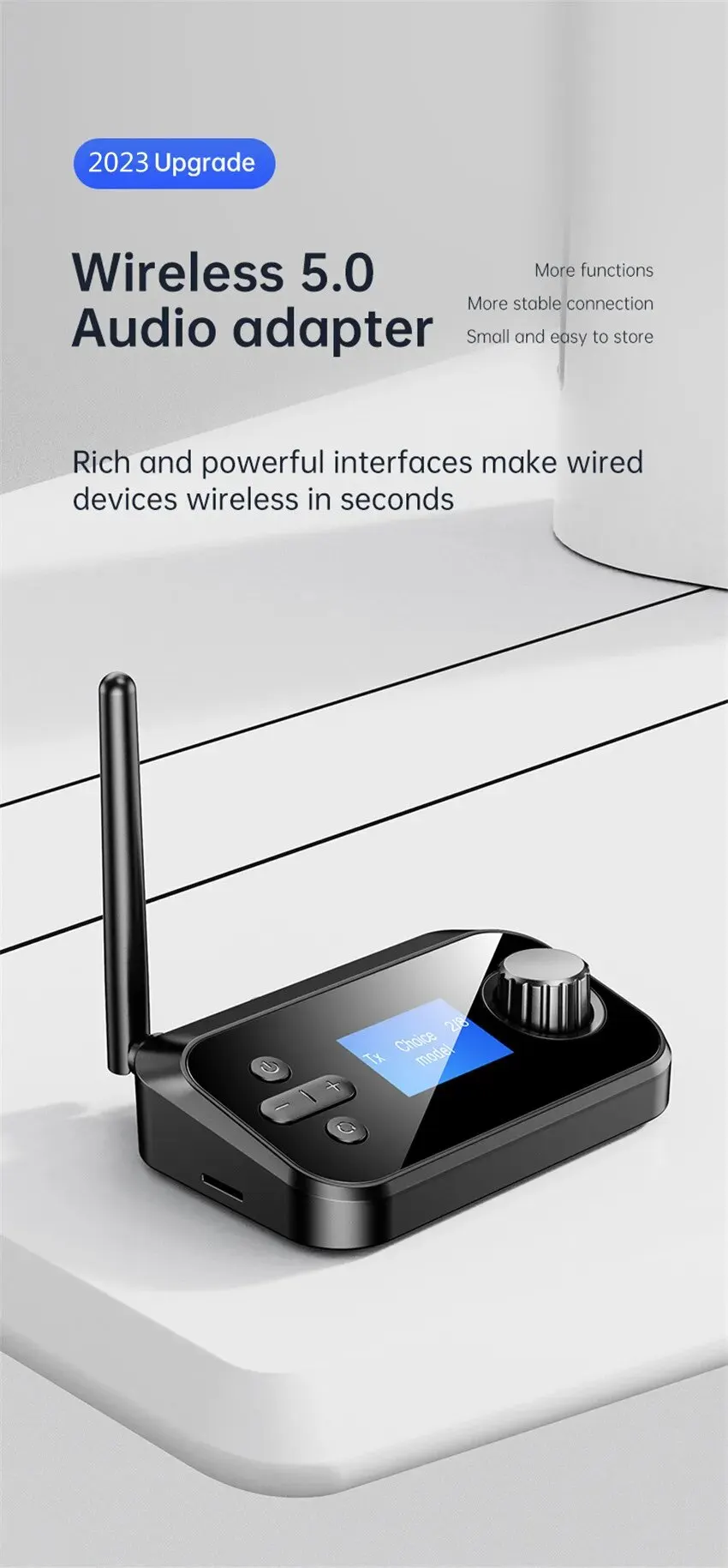 Bluetooth Audio Transmitter Receiver 3.5mm AUX Optical Coaxial Stereo Wireless Adapter DAC Converter For TV PC Car Kit Headphone