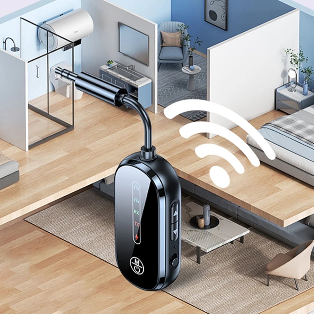 Airplane Bluetooth-Compatible 5.4 Adapter 3.5mm Low Latency Audio Adapter Supports 2 AirPods Or Headphones Wireless BT Receiver