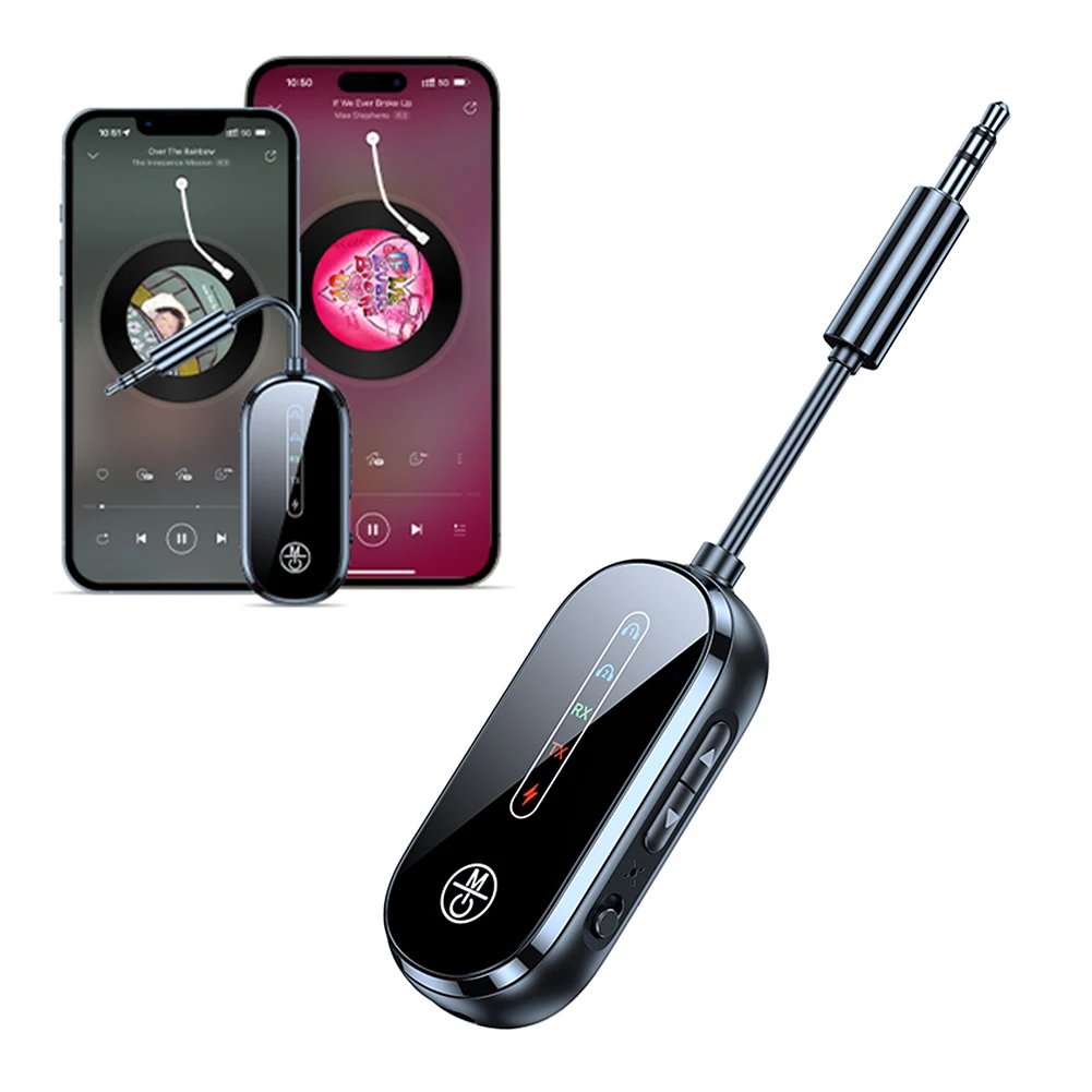 Airplane Bluetooth-Compatible 5.4 Adapter 3.5mm Low Latency Audio Adapter Supports 2 AirPods Or Headphones Wireless BT Receiver