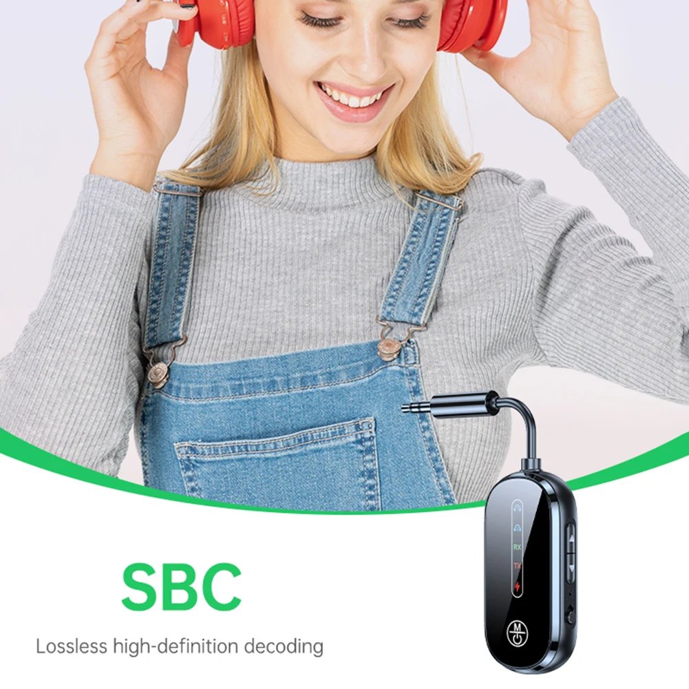 Airplane Bluetooth-Compatible 5.4 Adapter 3.5mm Low Latency Audio Adapter Supports 2 AirPods Or Headphones Wireless BT Receiver