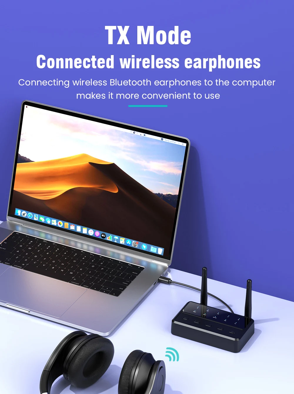 Bluetooth 5.4 Receiver Transmitter aptX HD/LL Low Latency 3.5mm AUX RCA Wireless Audio Adapter Connect two Bluetooth devices