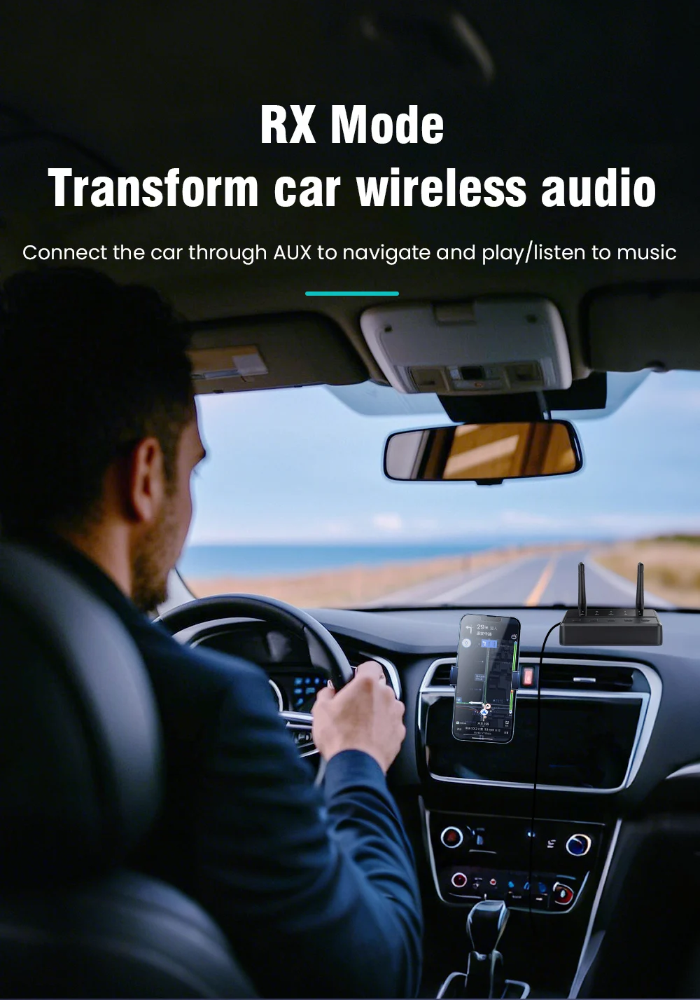 Bluetooth 5.4 Receiver Transmitter aptX HD/LL Low Latency 3.5mm AUX RCA Wireless Audio Adapter Connect two Bluetooth devices