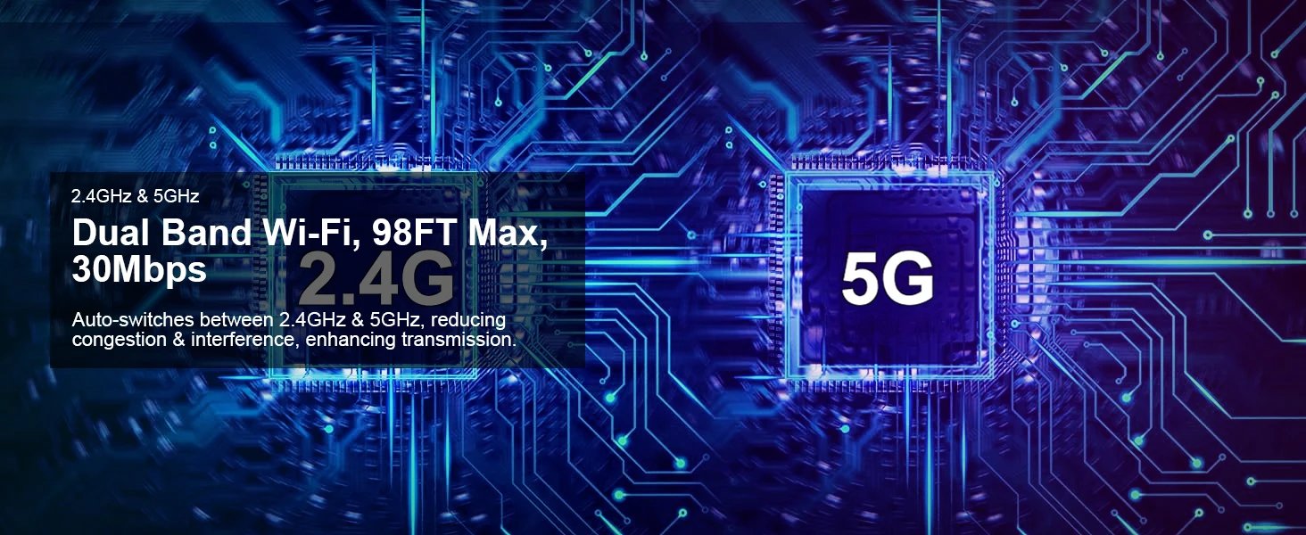 Wireless HDMI Transmitter and Receiver  30m 2.4G/5G Stable Signal for Streaming Video and Audio To Monitor From Laptop/PC/TV Box