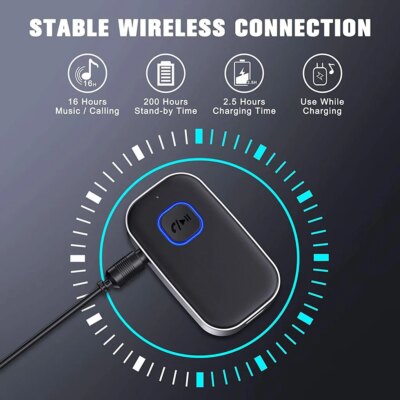 J22 Bluetooth Receiver AUX Wireless Bluetooth 5.0 Car Adapter Portable Wireless Audio Adapter 3.5mm Aux with Microphone - Image 6