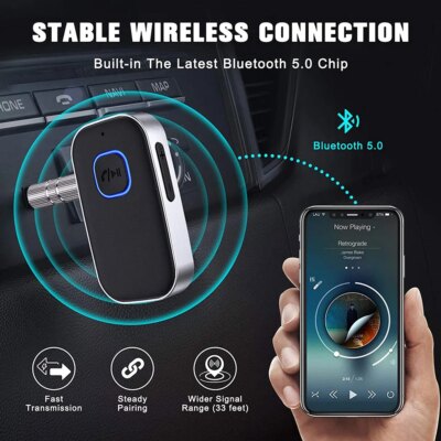 J22 Bluetooth Receiver AUX Wireless Bluetooth 5.0 Car Adapter Portable Wireless Audio Adapter 3.5mm Aux with Microphone - Image 5