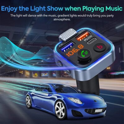 Bluetooth Adapter for Car, Wireless FM Radio Transmitter, Handsfree Calling & Audio Receiver, MP3 Music Player, PD 20W QC 18W - Image 6