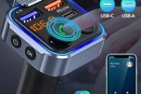 Bluetooth Adapter for Car, Wireless FM Radio Transmitter, Handsfree Calling & Audio Receiver, MP3 Music Player, PD 20W QC 18W