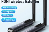 Lemorele 5G 200M Wireless HDMI Transmitter and Receiver Meeting Bluetooth Transmitter Audio for Laptop TV Projector Monitor Came