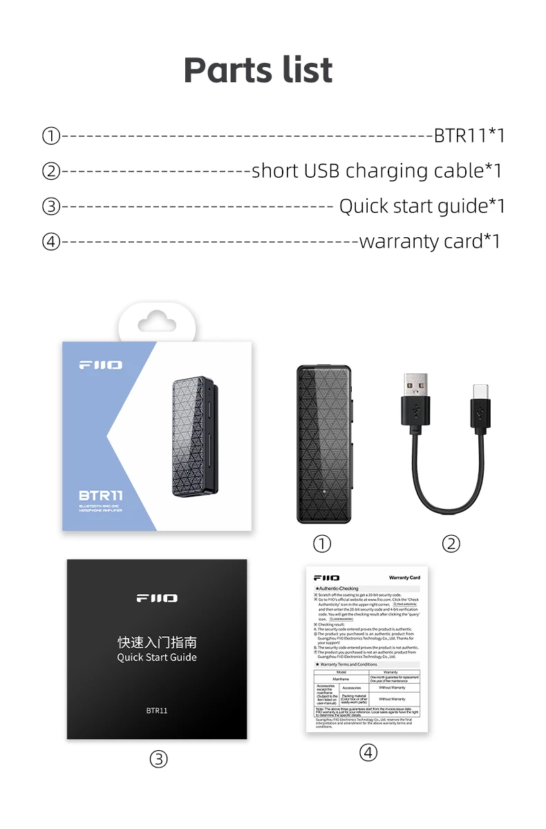 FiiO BTR11 Bluetooth 5.3 Receiver LDAC 3.5mm Wireless Audio Headphone Amplifier Adapter
