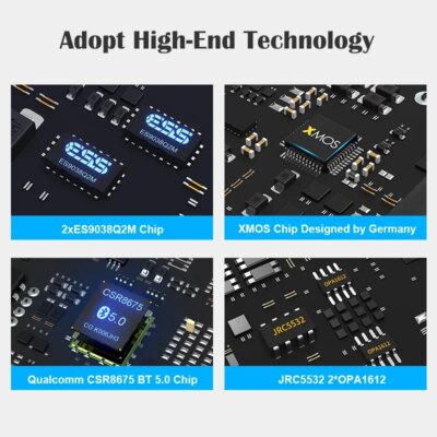 1Mii DS600 Hi-Res DAC DSD512 & PCM 32bit/768kHz XMOS XU208 & 2 X ES9038Q2M D Class Amplifier Bluetooth Audio Receiver - Image 2