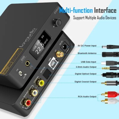 1Mii DS600 Hi-Res DAC DSD512 & PCM 32bit/768kHz XMOS XU208 & 2 X ES9038Q2M D Class Amplifier Bluetooth Audio Receiver - Image 3