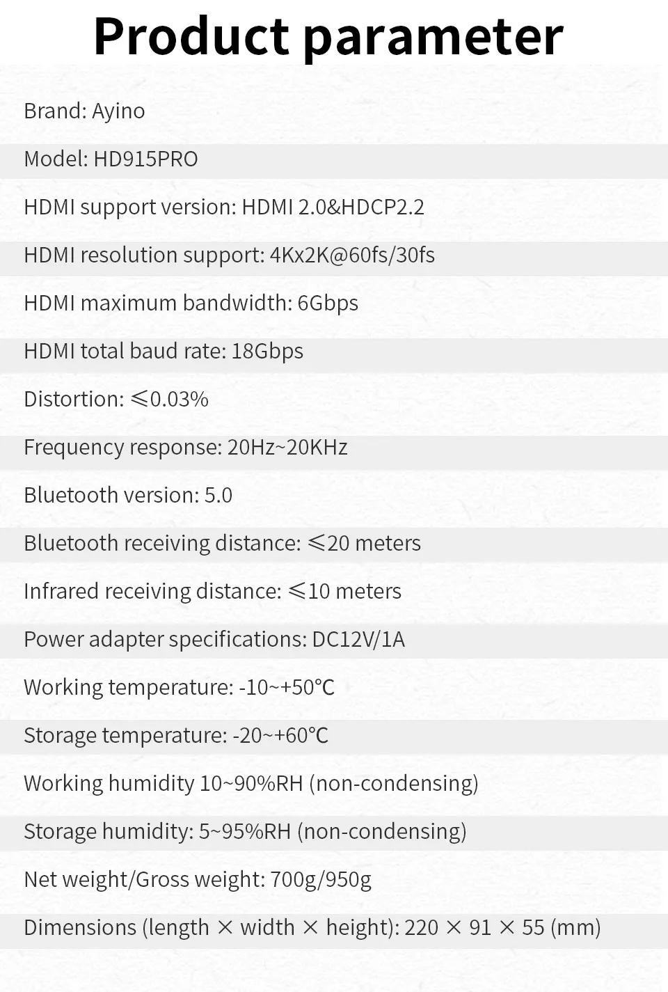 HD915PRO 5.1CH HD Audio Decoder Bluetooth 5.0 Reciever Dolby Atmos DTS AC3 HDMI2.0-Compatible 4K3D Converter SPDIF ARC PCUSB DAC