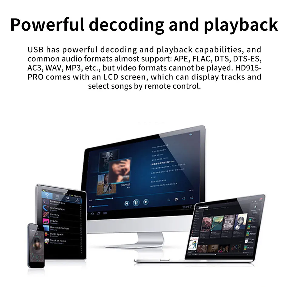 HD915PRO 5.1CH HD Audio Decoder Bluetooth 5.0 Reciever Dolby Atmos DTS AC3 HDMI2.0-Compatible 4K3D Converter SPDIF ARC PCUSB DAC