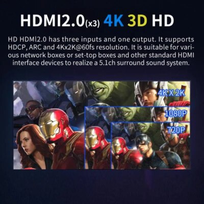HD915PRO 5.1CH HD Audio Decoder Bluetooth 5.0 Reciever Dolby Atmos DTS AC3 HDMI2.0-Compatible 4K3D Converter SPDIF ARC PCUSB DAC - Image 2
