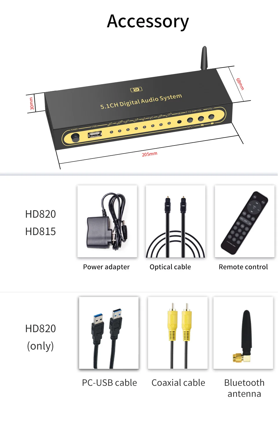 HD820B 5.1CH Audio Converter Decoder Bluethooth 5.0 Receiver DAC HDMI-compatible ARC SPDIF Coaxial DTSHD AC3 FLAC APE 4K 192khz HD820B 5.1CH Audio Converter Decoder Bluethooth 5.0 Receiver DAC HDMI-compatible ARC SPDIF Coaxial DTSHD AC3 FLAC APE 4K 192khz