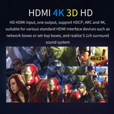 HD820B 5.1CH Audio Converter Decoder Bluethooth 5.0 Receiver DAC HDMI-compatible  ARC SPDIF Coaxial DTSHD AC3 FLAC APE 4K 192khz - Image 5