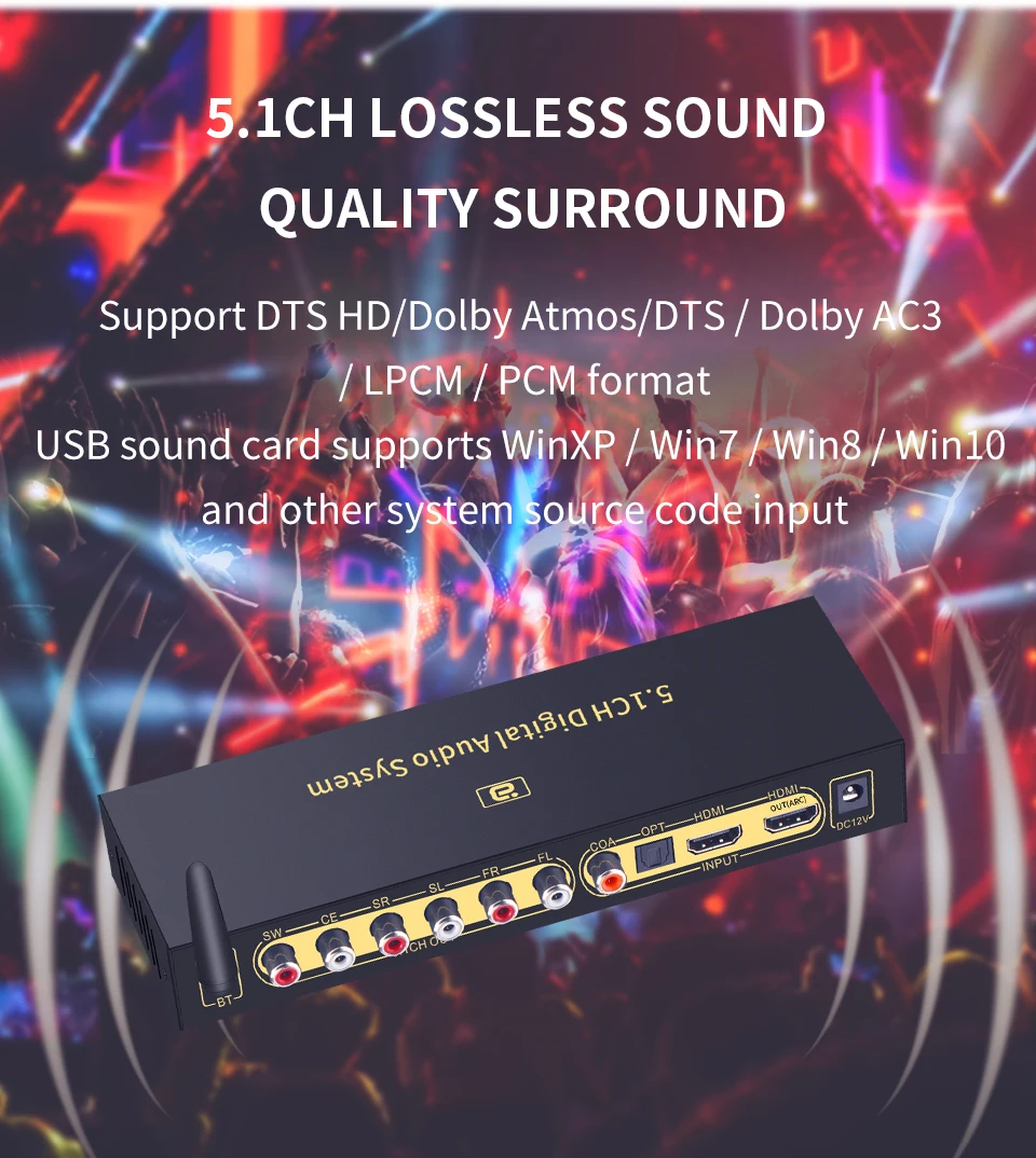 HD820B 5.1CH Audio Converter Decoder Bluethooth 5.0 Receiver DAC HDMI-compatible ARC SPDIF Coaxial DTSHD AC3 FLAC APE 4K 192khz HD820B 5.1CH Audio Converter Decoder Bluethooth 5.0 Receiver DAC HDMI-compatible ARC SPDIF Coaxial DTSHD AC3 FLAC APE 4K 192khz