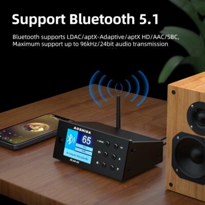 AOSHIDA BLAD-S5 Bluetooth FM Audio Reciver Bluetooth5.1 Converter 20 Meters Strong Signal RM Radio ES9038 Decoding USB DAC OPA16 - Image 2
