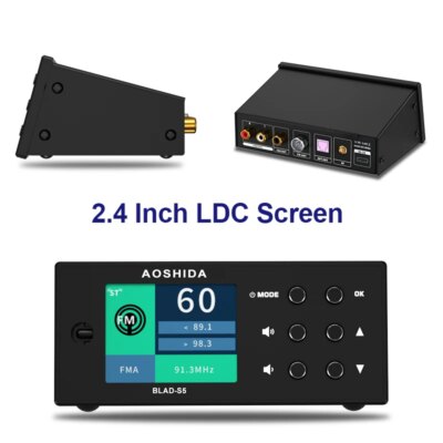 AOSHIDA BLAD-S5 Bluetooth FM Audio Reciver Bluetooth5.1 Converter 20 Meters Strong Signal RM Radio ES9038 Decoding USB DAC OPA16 - Image 6