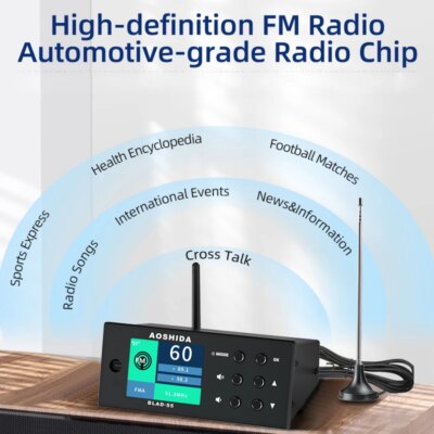AOSHIDA BLAD-S5 Bluetooth FM Audio Reciver Bluetooth5.1 Converter 20 Meters Strong Signal RM Radio ES9038 Decoding USB DAC OPA16 - Image 4
