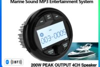 Motorboats Yachts Boat Radio MP3 Media Player Marine Radio Stereo Black Color Bluetooth AUX Audio FM AM Receiver for UTV ATV RZR
