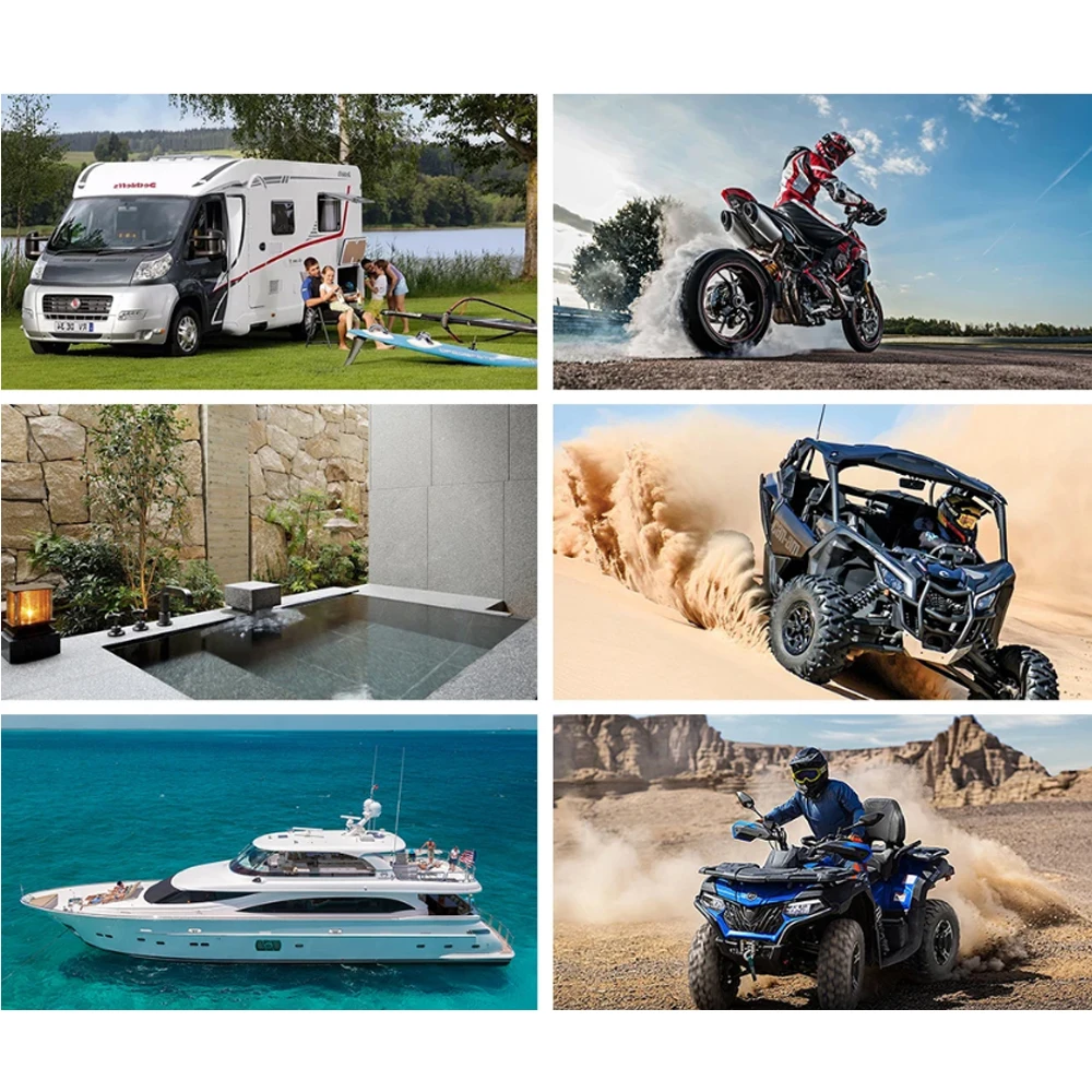 2025 Boat Radio Marine Stereo Source Media Player AM FM RDS Receiver MP3 MP4 Video Play Bluetooth AUX for ATV UTV Cart Motorcycl