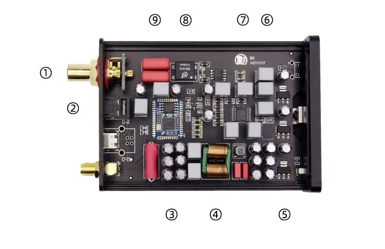 U1 5.1 Bluetooth receiver QCC525 to coaxial fiber LDAC digital interface 5.3 5171 U1 5.1 Bluetooth receiver QCC525 to coaxial fiber LDAC digital interface 5.3 5171