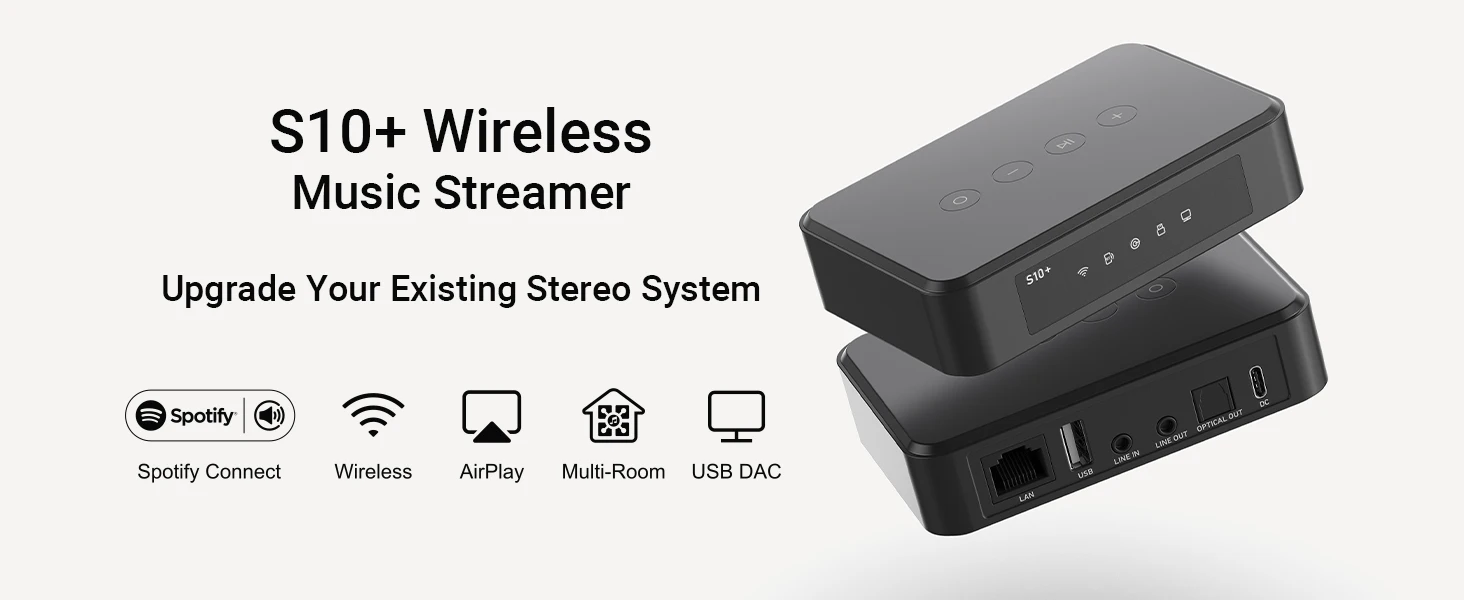 Arylic S10+ WiFi  Bluetooth 5.0 Audio Receiver, Wireless multiroom Home Stereo Music Receiver Circuit Module with Tidal Airplay