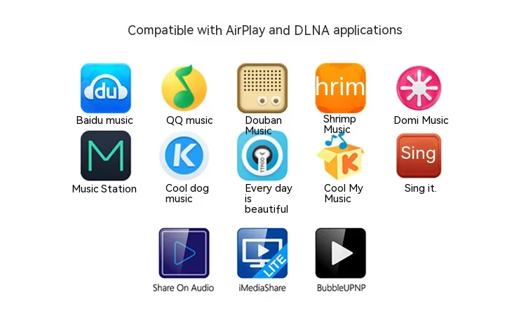M5 AudioCast HiFi Music Receiver Airplay DLNA i OS and Android Airmusic 2.4G WiFi Audio Speakers Wireless Sounders Multi-Room