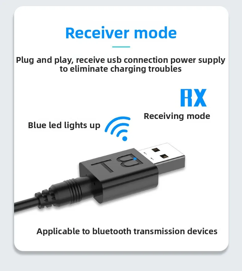 BT660Bluetooth 5.0 Car USB Adapter 3.5mm AUX Receiver for Wireless Speaker Call Adapter