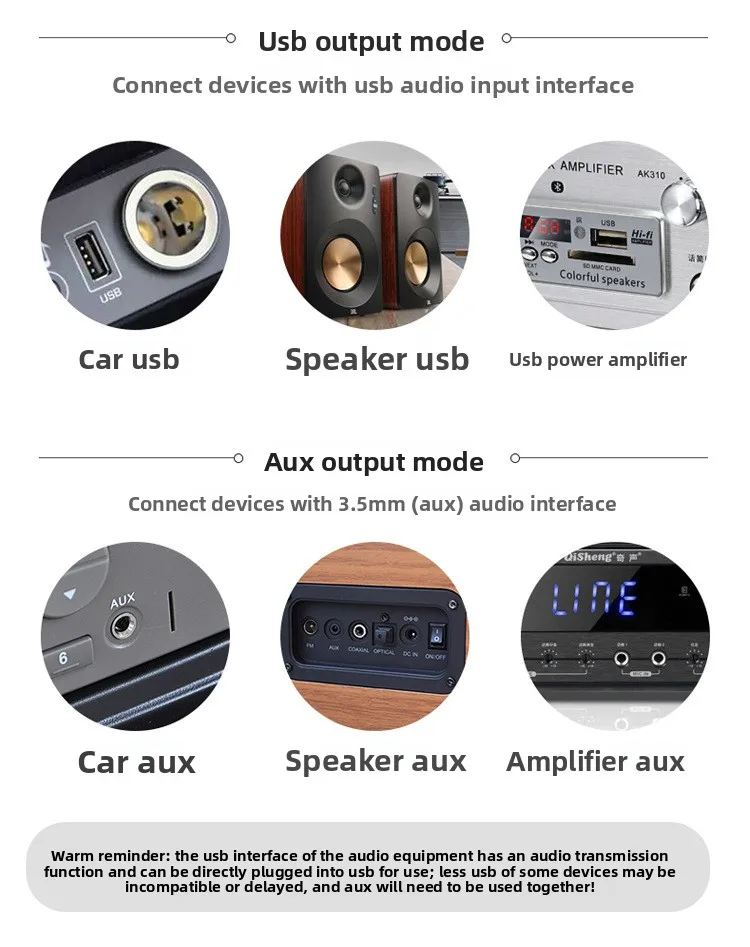 BT660Bluetooth 5.0 Car USB Adapter 3.5mm AUX Receiver for Wireless Speaker Call Adapter
