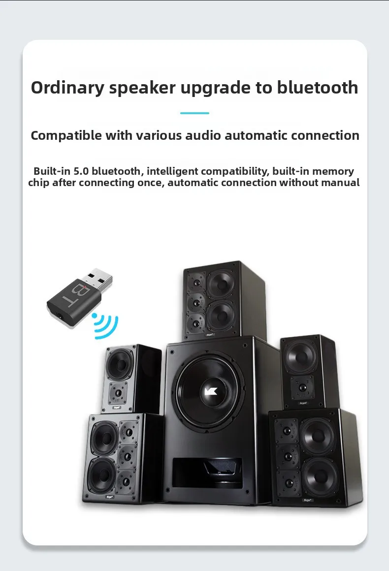 BT660Bluetooth 5.0 Car USB Adapter 3.5mm AUX Receiver for Wireless Speaker Call Adapter