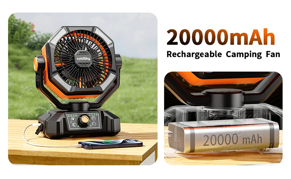 20000mAh Battery Camping Fan with 4 LED Lantern 8 Speeds Desk Fan Portable Outdoor Fan for Outdoor Camping Tent and Fishing 20000mAh Battery Camping Fan with 4 LED Lantern 8 Speeds Desk Fan Portable Outdoor Fan for Outdoor Camping Tent and Fishing