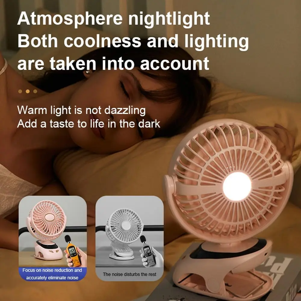 Small Desk Clip On Fan, Portable Personal USB Clip Fan For Home Office Travel Bed Stroller Camping Outdoor Golf Cart Fan